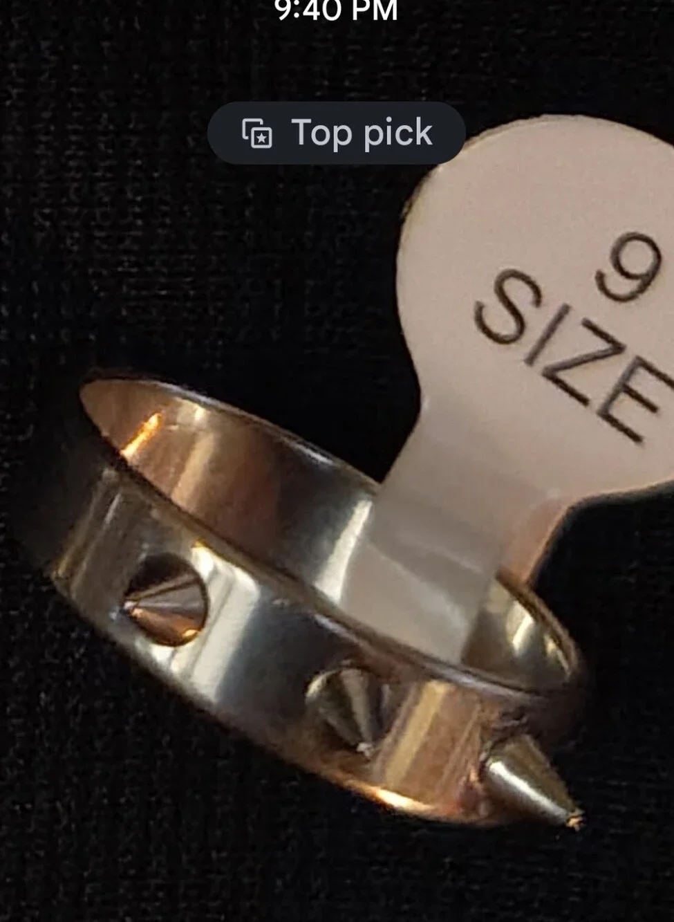 Spiked Silver-Tone Adjustable Ring